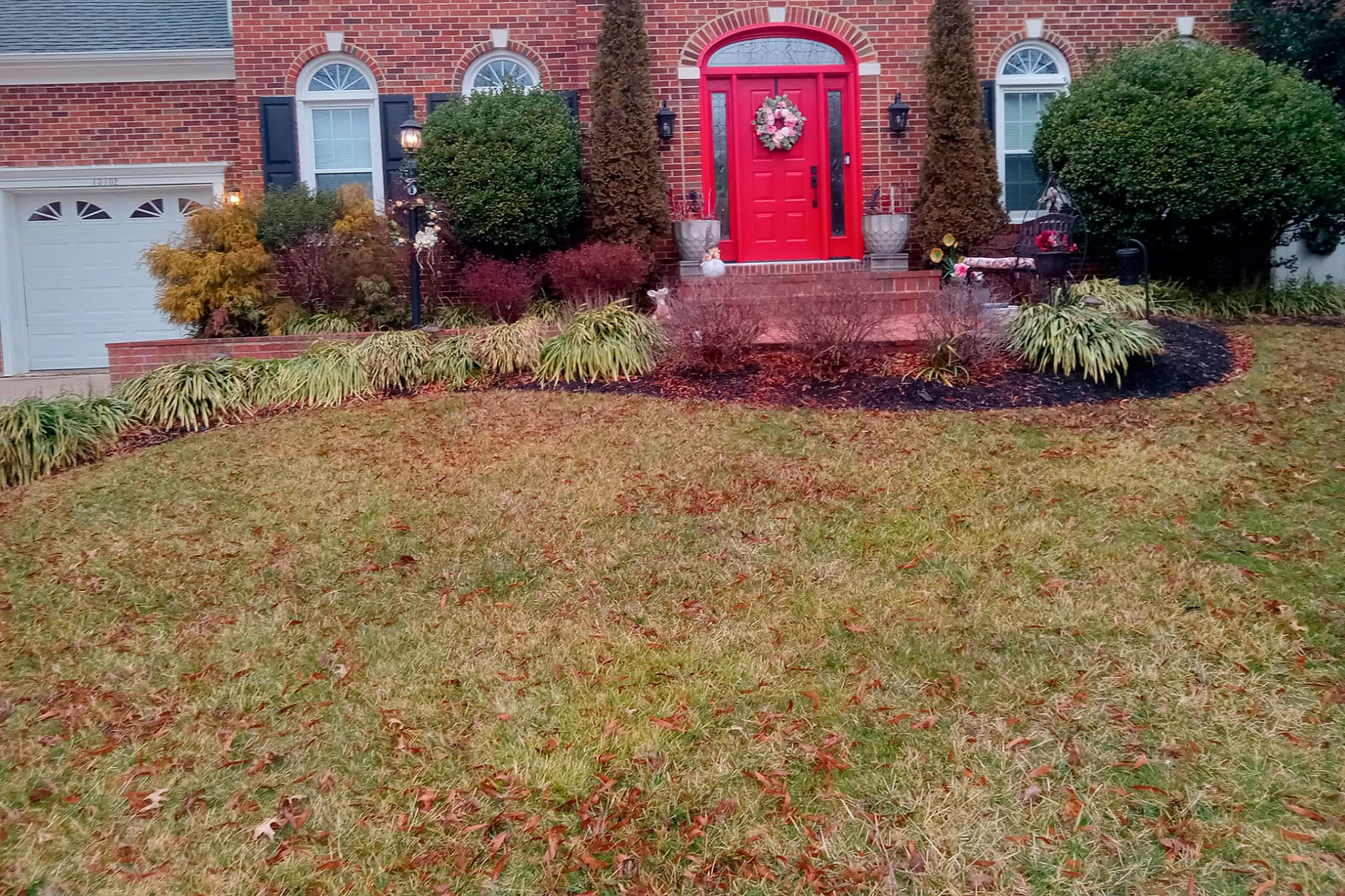 Stump in lawn in public park